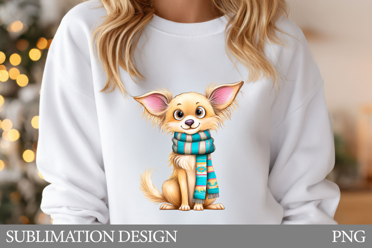 Cute Dog T-Shirt Design. Christmas Sublimation