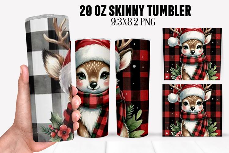 Christmas Deer Tumbler Sublimation ,20 oz Tumbler Wrap