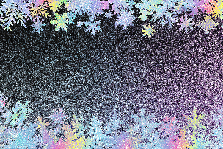 Pastel Snowflake Glitter Border for Winter Crafts