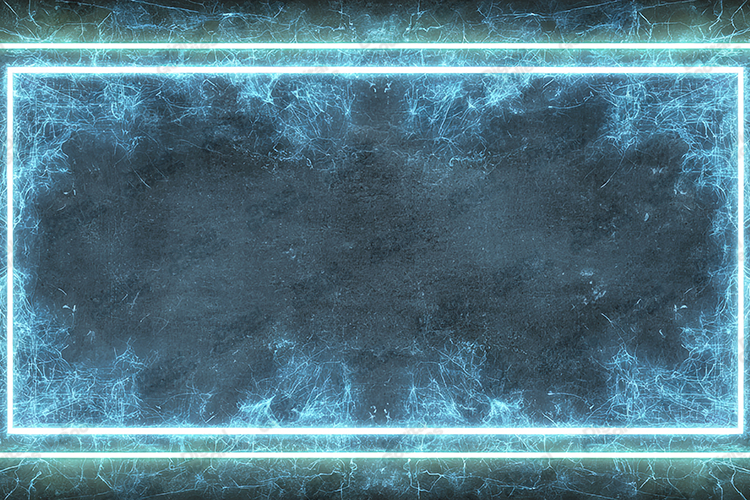 Blue Glowing Frame Electric Border Background Design