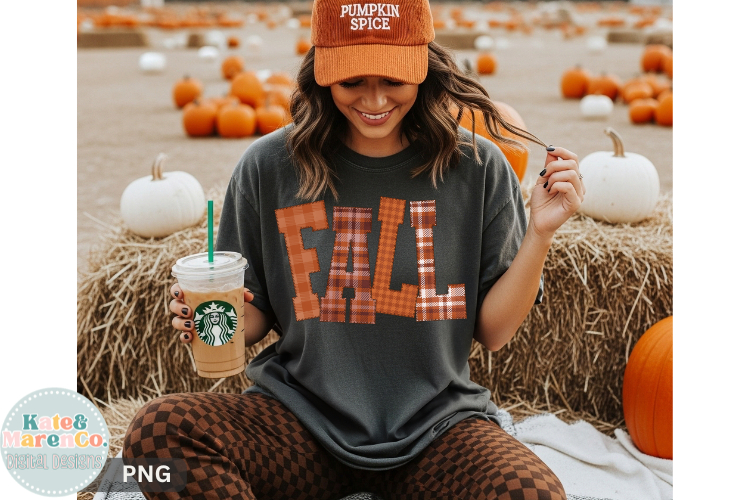 Fall PNG | Flannel Fall Letters PNG | Autumn Trending PNG