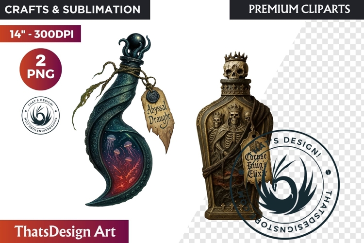 Halloween Hags Potions PNG Clipart spooky gothic bottle
