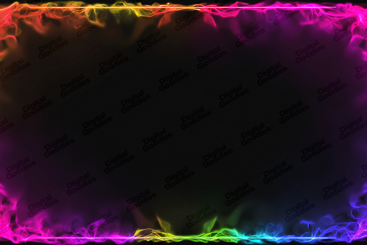 Rainbow Neon Smoke Frame Glow Border Background