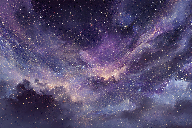 Purple and Gold Cosmic Galaxy Space Nebula Texture