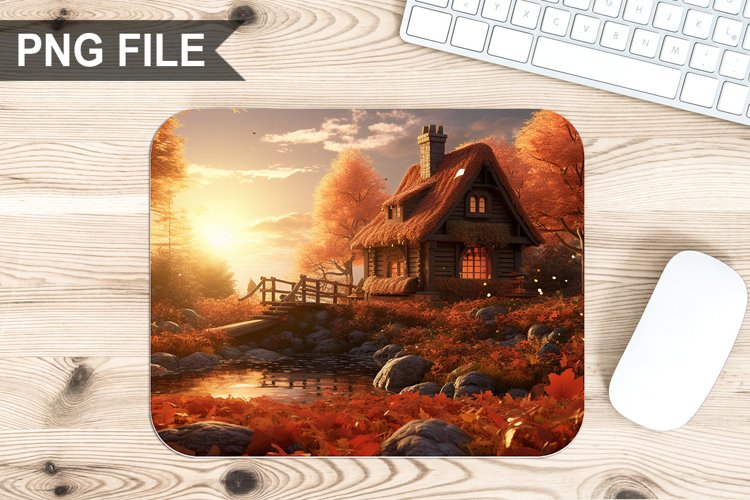 Autumn Home Sublimation Mouse Pad PNG Design