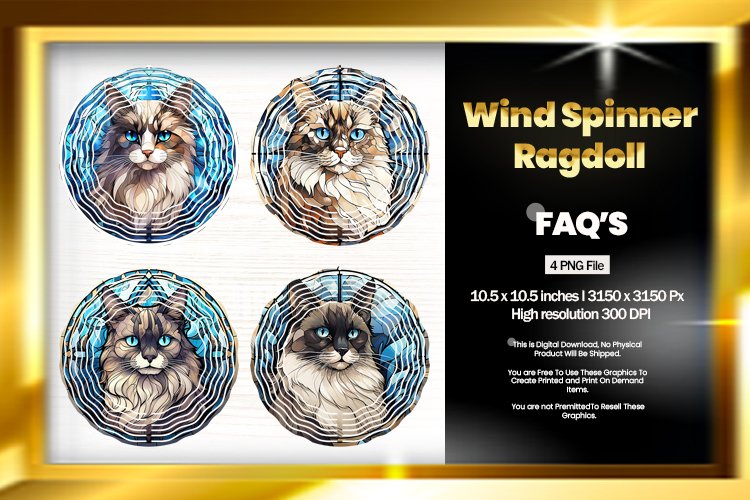 Ragdoll Wind Spinner Sublimation - 04 Variation example image 1