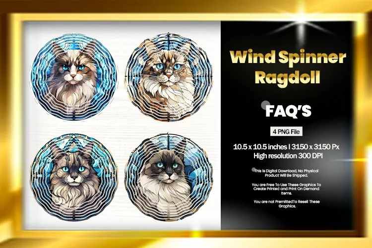 Ragdoll Wind Spinner Sublimation - 04 Variation