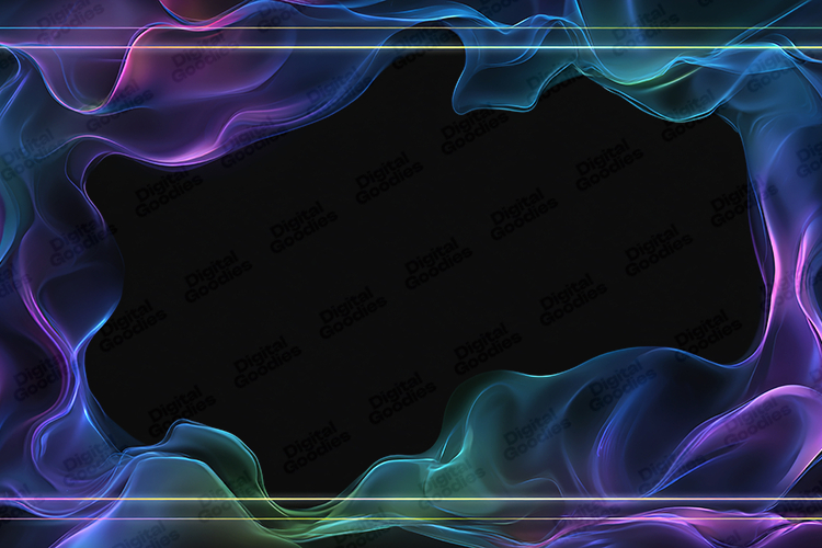 Neon Smoke Border Background Rainbow Light Frame