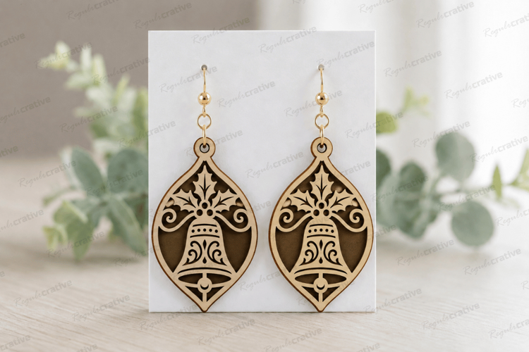 Christmas Earrings Laser Cut SVG File,Christmas Earrings SVG