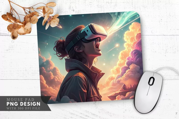 Virtual Reality Adventure Mouse Pad PNG Design
