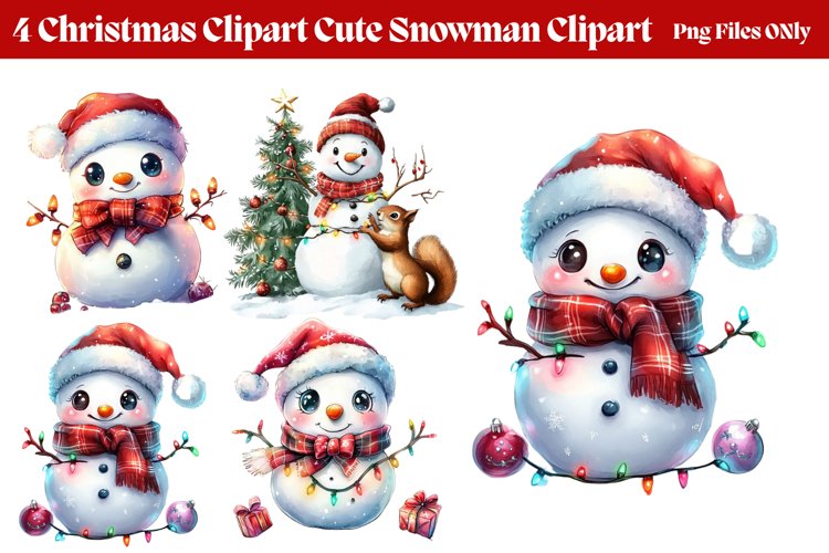 Christmas Cute-Snowman Clipart PNG