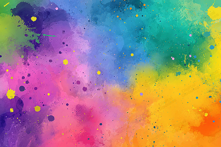 Vibrant Abstract Paint Splatter Watercolor Texture Backgroun