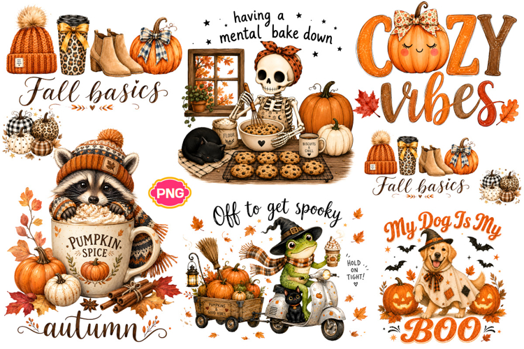 Autumn Sublimation, Fall Sublimation, Pumpkin Autumn PNG