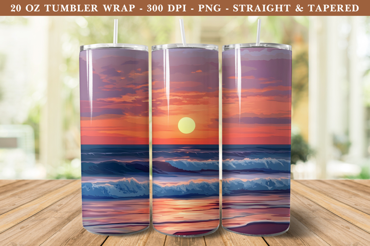 Sunset   Sea Tumbler Wrap | 20 oz tumbler wrap