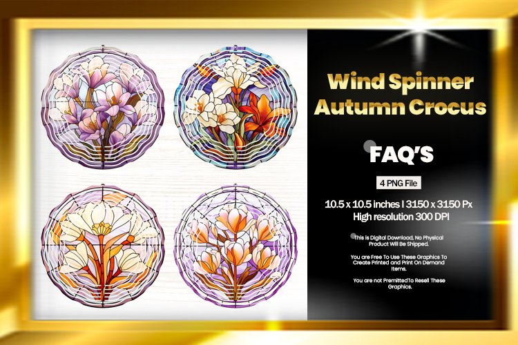 Autumn Crocus Wind Spinner Sublimation - 04 Variations example image 1