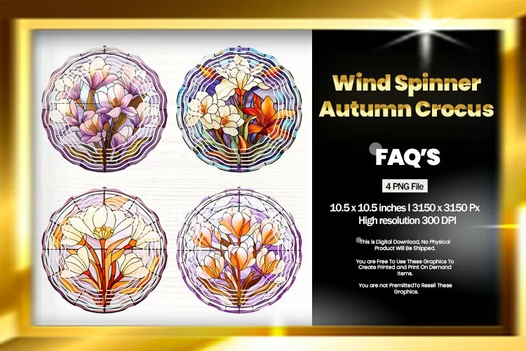 Autumn Crocus Wind Spinner Sublimation - 04 Variations