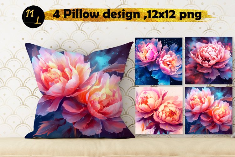Peonies Pillow Sublimation ,Peonies background