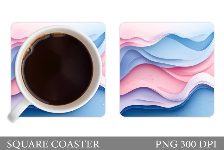Abstract Coaster Sublimation. Texture Square Coaster Design example image 1