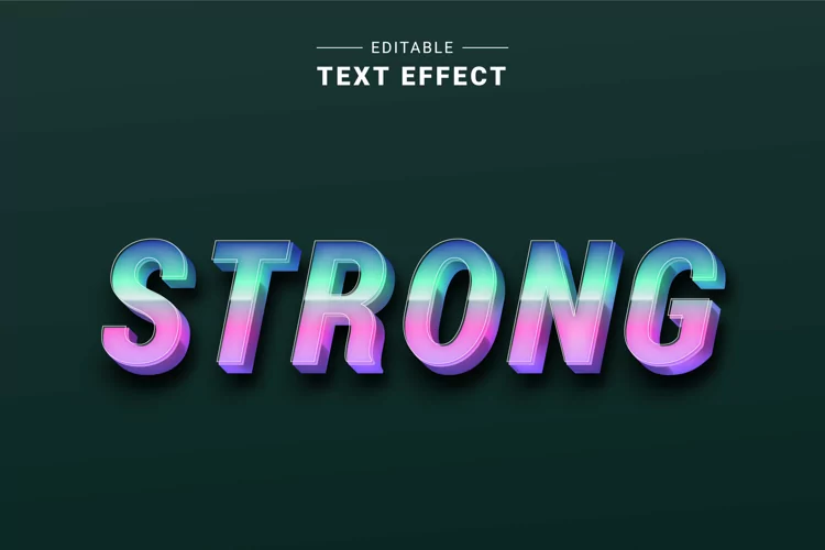 Editable Text Effect for Illustrator. Vector Graphic styles