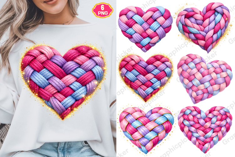 Latch Hook Yarn Crochet Valentine Heart PNG, Valentine Heart