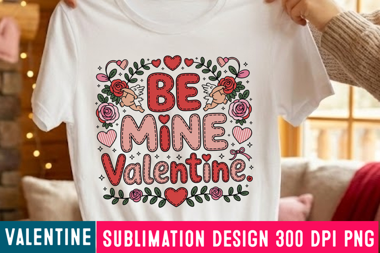 Be Mine Valentine Sublimation Design,Valentines Day png