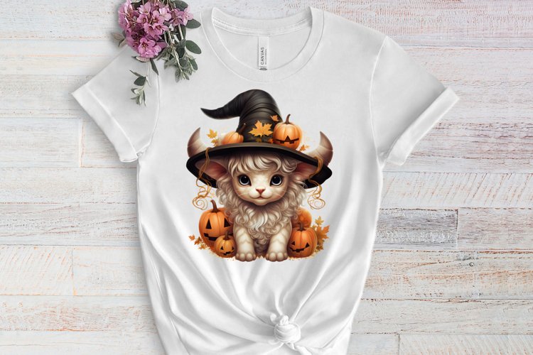 Halloween Highland Cow Clipart Sublimation, Halloween PNG