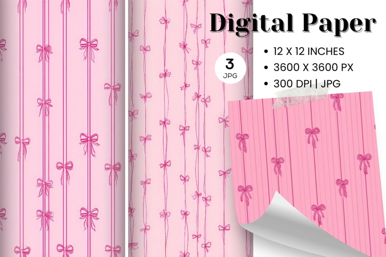 Bow Ribbon Background Bow Digital Paper Pattern Wallpaper151