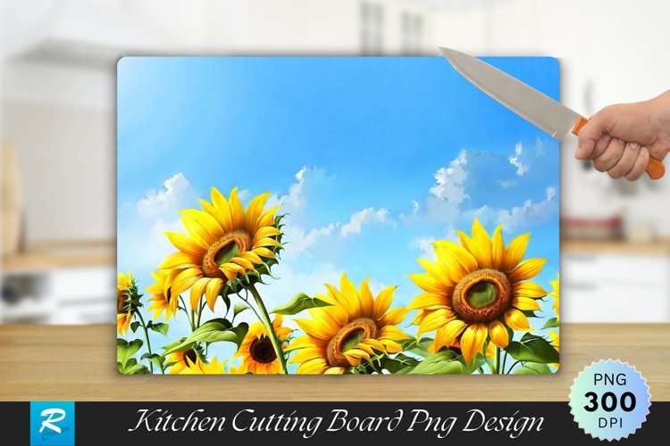 Common Sunflowers Cutting Board Sublimation Design