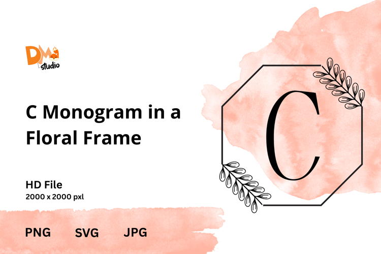 Monogram in a Floral Frame