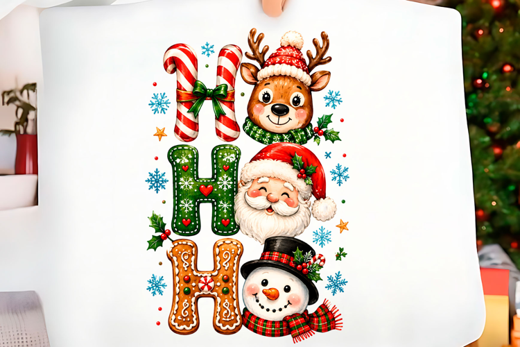 Ho Ho Ho Cute Reindeer Christmas PNG