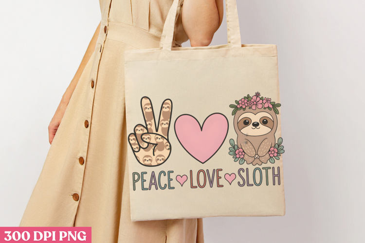 Peace love sloth PNG, Sloth Sublimation PNG