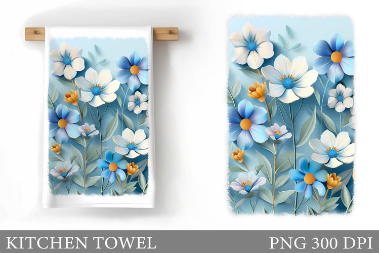 Flowers Kitchen Towel. Flowers Kitchen Towel Design example image 1