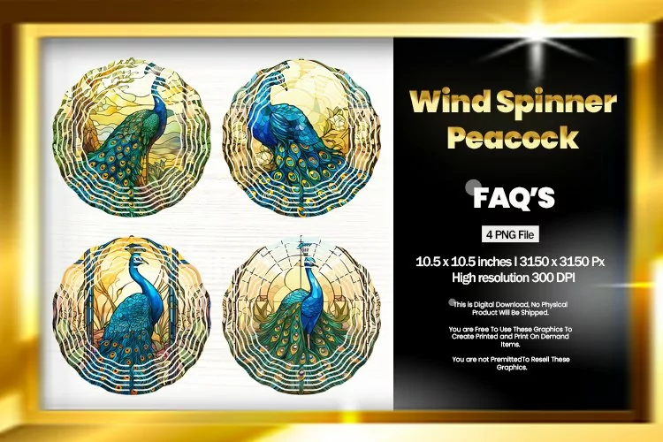 Peacock Wind Spinner Sublimation - 04 Variations