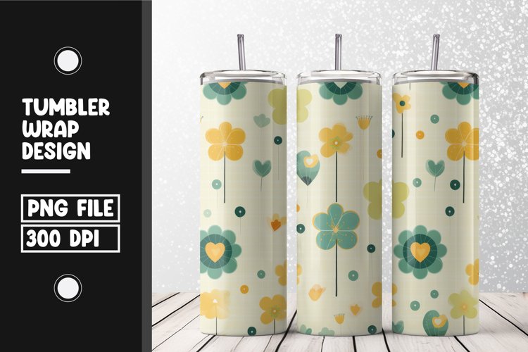 Pastel flower Tumbler Wrap | Sublimation | 20 oz Skinny