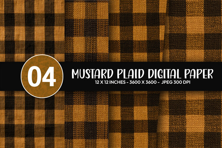 Mustard Plaid Digital Paper example image 1