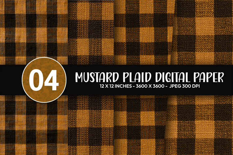 Mustard Plaid Digital Paper