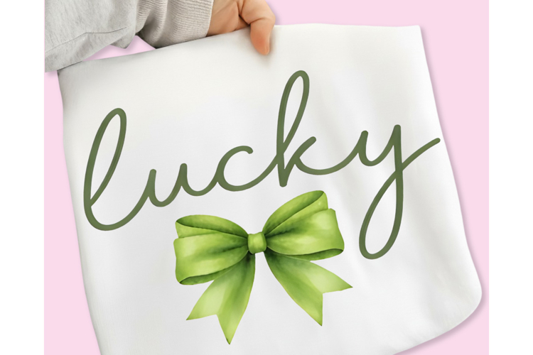 Lucky St. Patricks Day Coquette PNG, Shamrock Yarn PNG