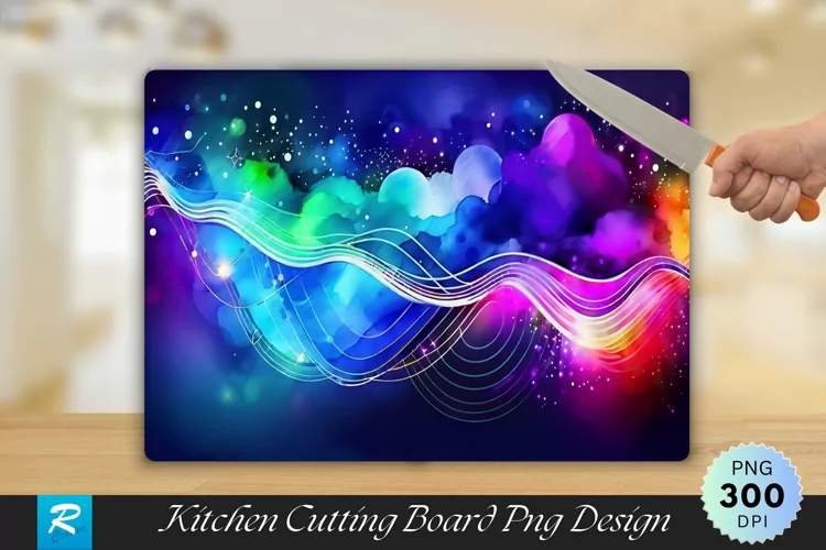 Electric Lights Cutting Board Sublimation Design