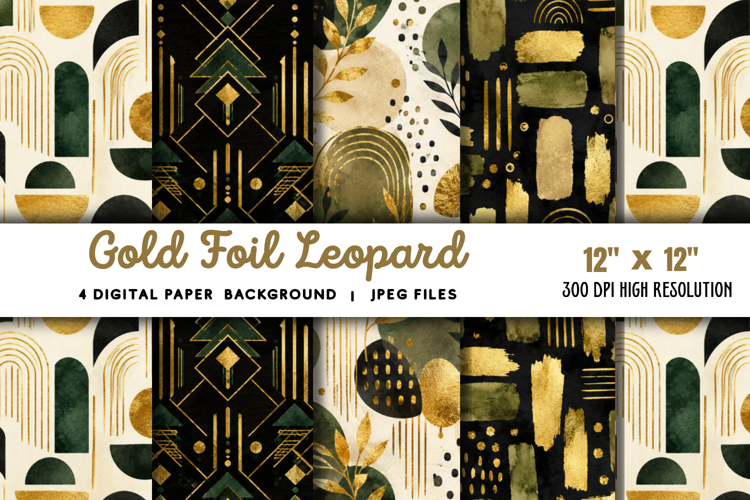 Gold Foil Leopard Background JPG