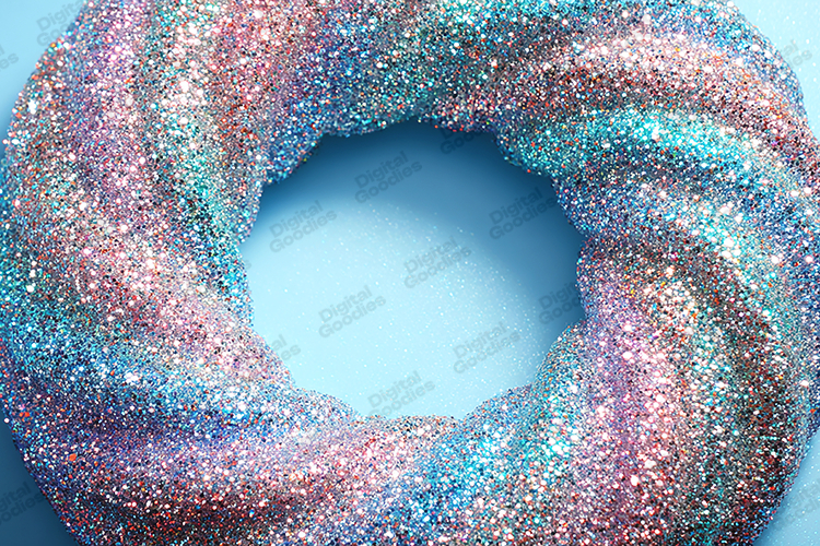 Shimmering Glitter Donut Design for Craft Projects