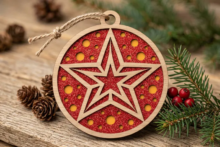 Christmas Star Ornament Layered SVG File