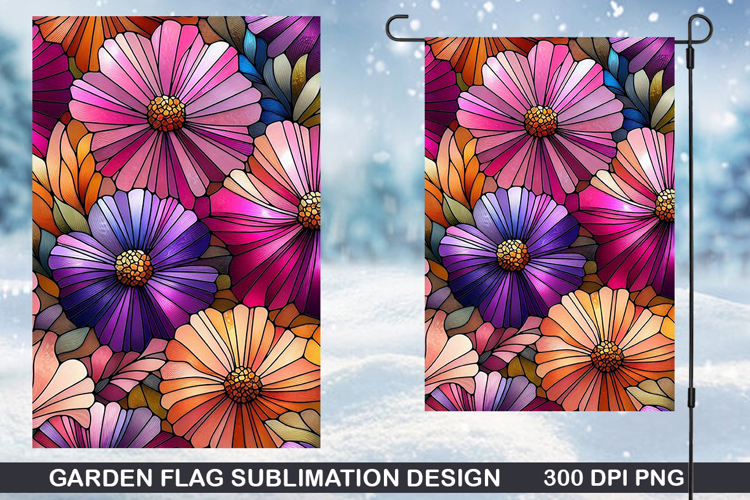 Flowers Garden Flag Sublimation| Summer Garden Flag PNG