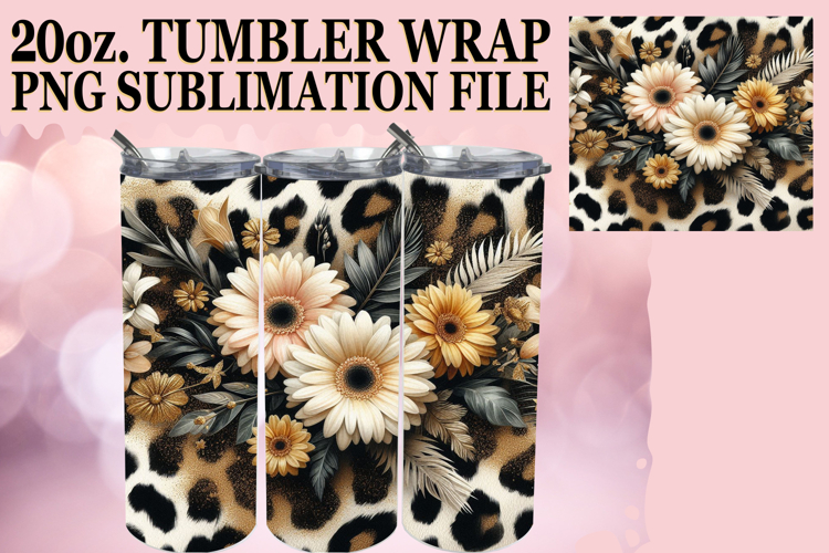 Radiant days 20oz tumbler wrap, Leopard Prints