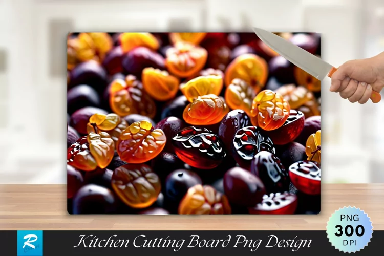 Fresh Raisins Cutting Board Sublimation Design