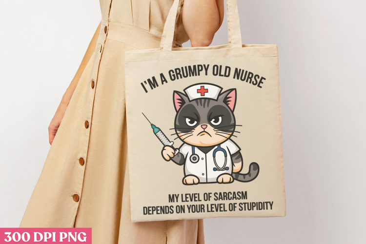 Im A Grumpy Old Nurse PNG, Funny Animal Jokes sublimation