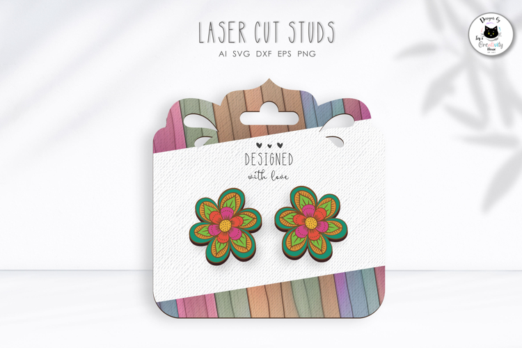 Floral Boho Studs | Laser Cut Earrings SVG