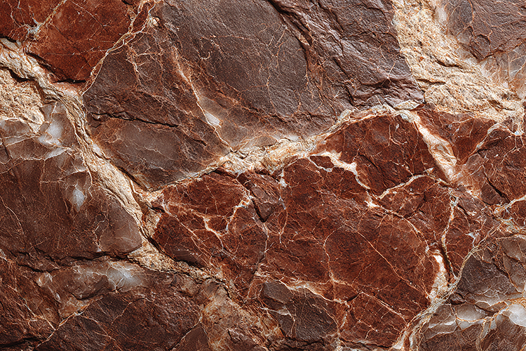 Reddish-Brown Stone Texture Cracked Marble White Veins