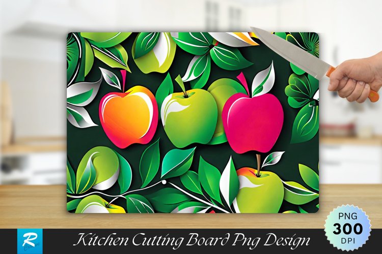 Apple Paper Art Cutting Board Sublimation Design