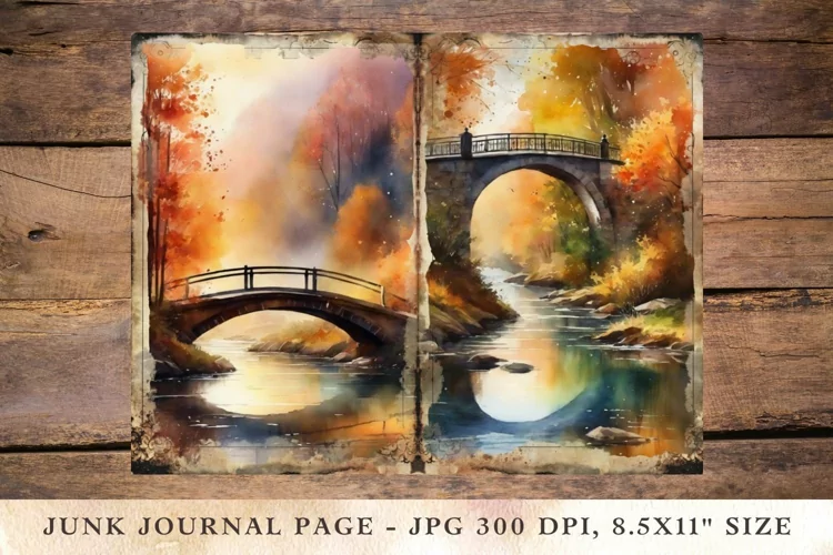 Printable Junk Journal Pages fall autumn 1