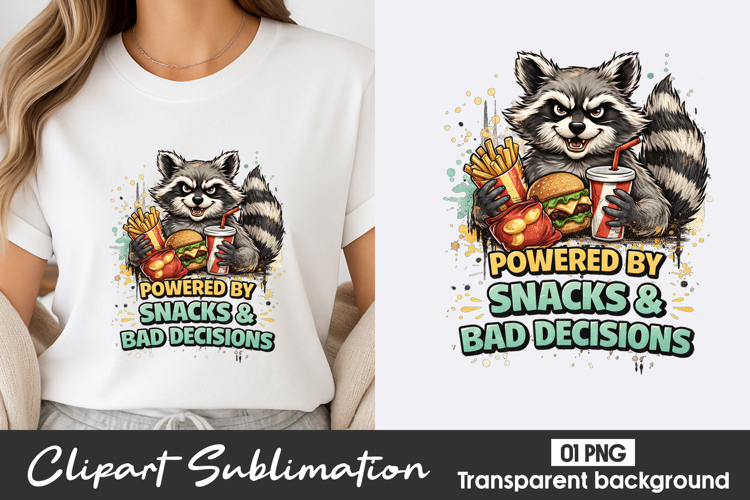 Raccoon Bad Decisions Clipart PNG